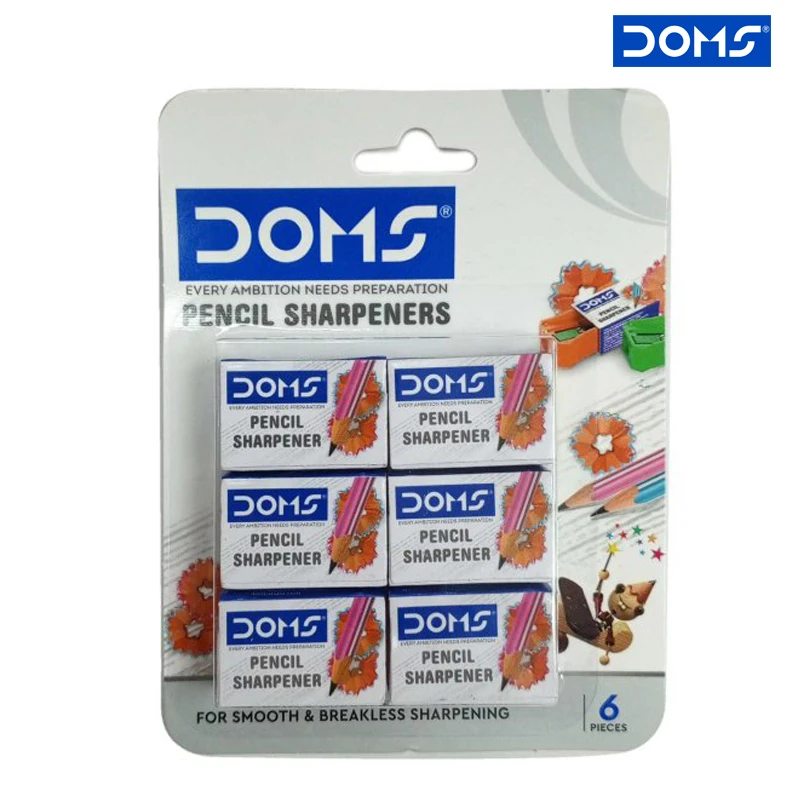 DOMS - Pencil Sharpeners Pack Of 6 Small Sharpeners 3 cm Long (8209)